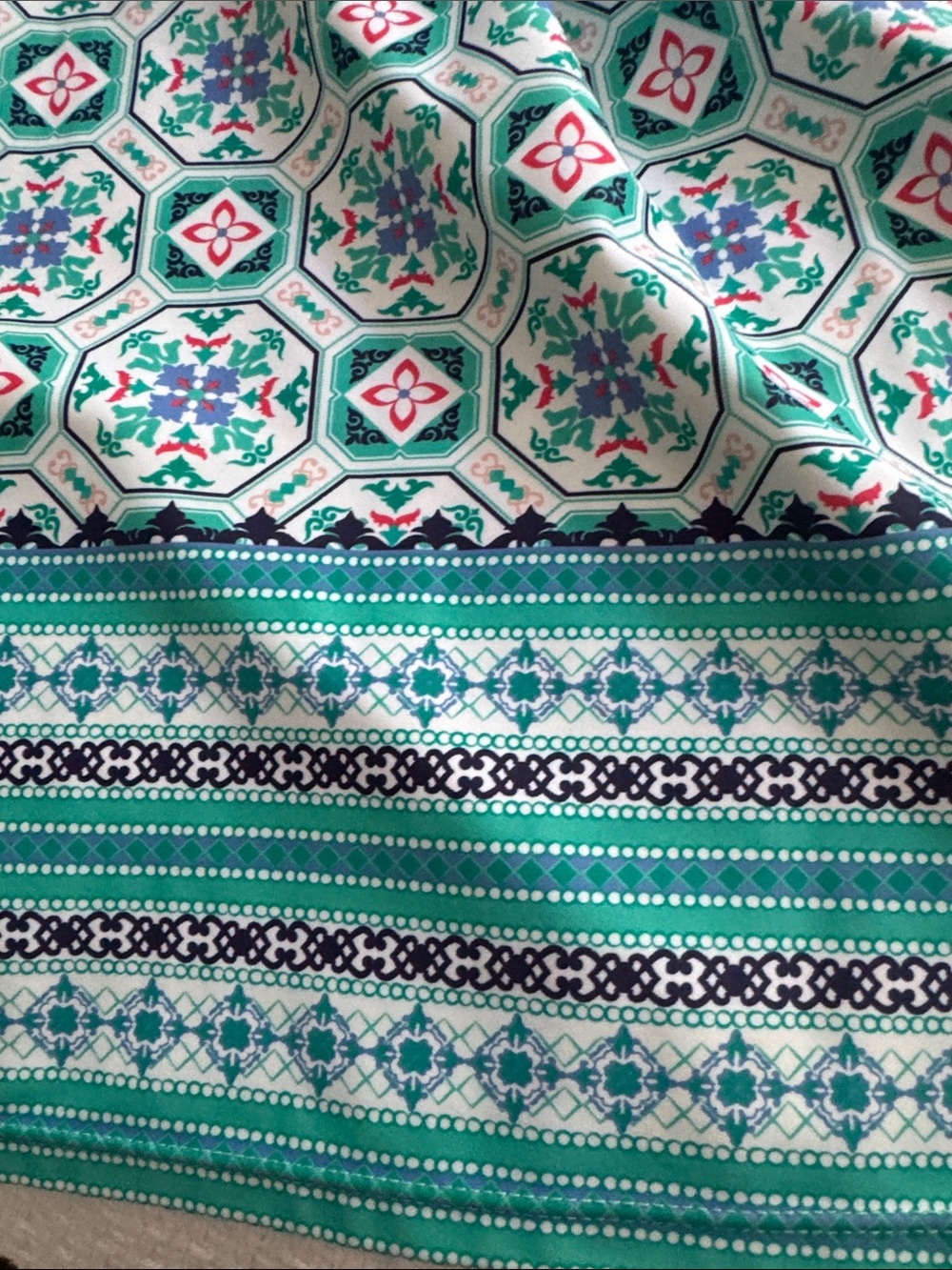 Sleeveless Teal Mosaic Midi Dress - Picture 5 of 7